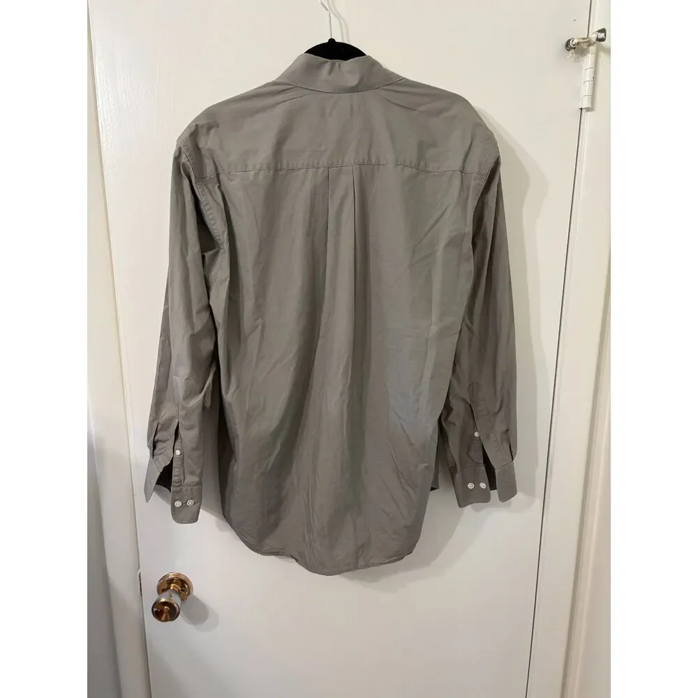 Banana Republic Vintage 100% Cotton Mens Medium - Gray-Green Long Sleeve Shirt